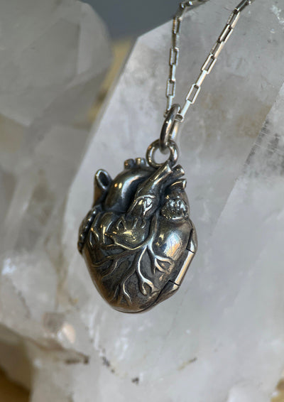 ANATOMICAL HEART LOCKET RUBY-Necklaces-Corkysaintclair Melbourne