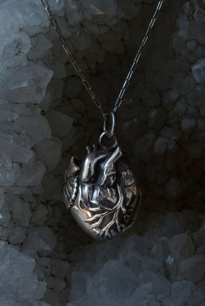 ANATOMICAL HEART LOCKET RUBY-Necklaces-Corkysaintclair Melbourne