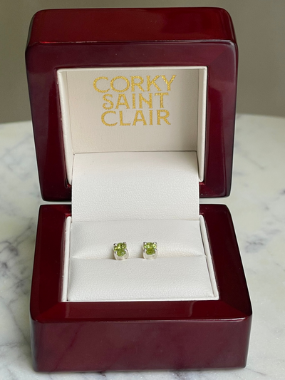 ASTRIEL III PERIDOT SILVER-Earrings-Corkysaintclair Melbourne