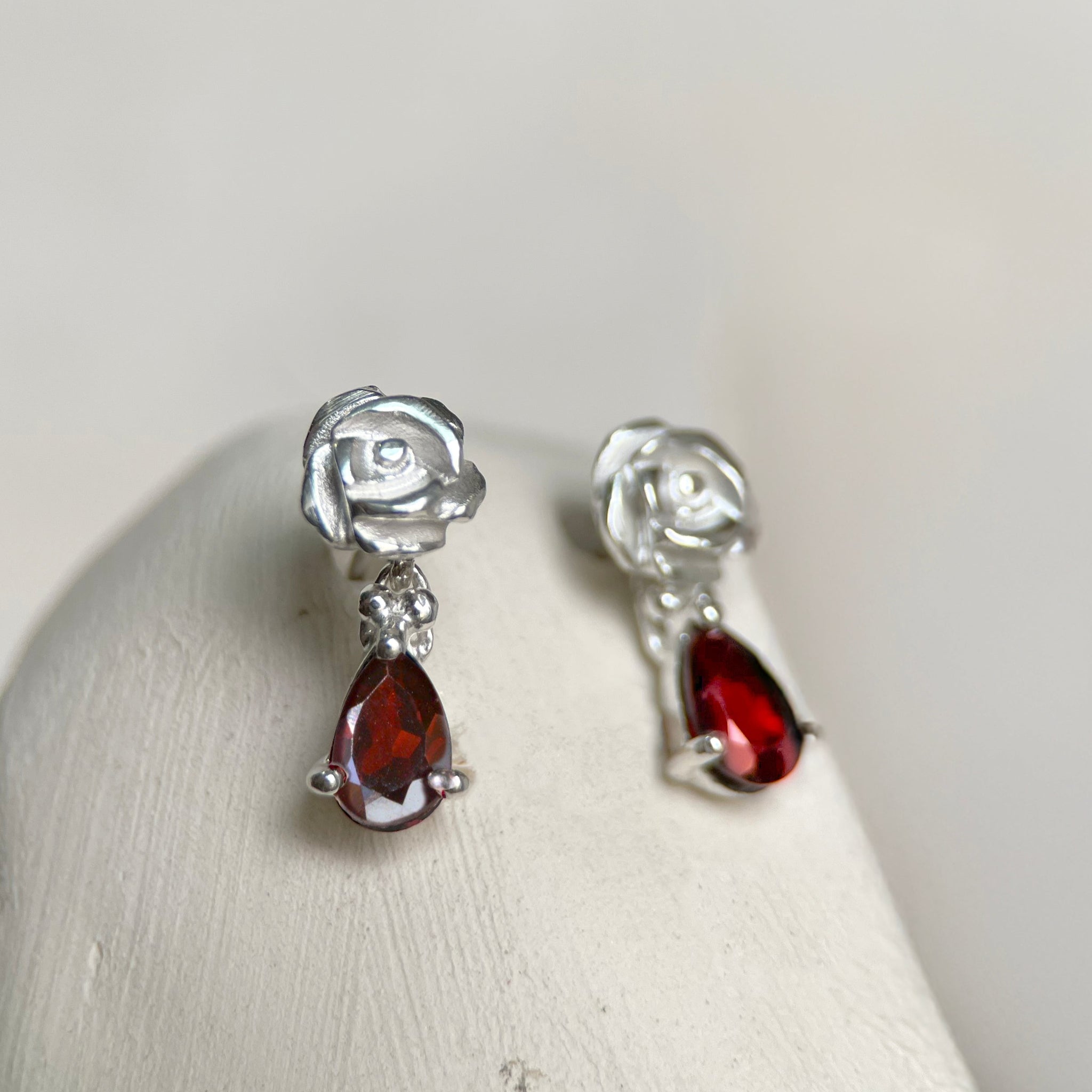 BLOOD ROSES I GARNET-Earrings-Corkysaintclair Melbourne