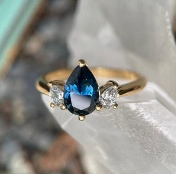 BLUE LOTUS II SAPPHIRE-Rings-Corkysaintclair Melbourne
