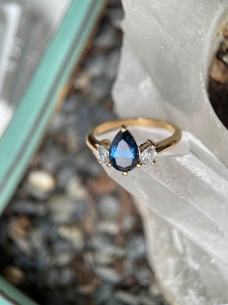 BLUE LOTUS II SAPPHIRE-Rings-Corkysaintclair Melbourne