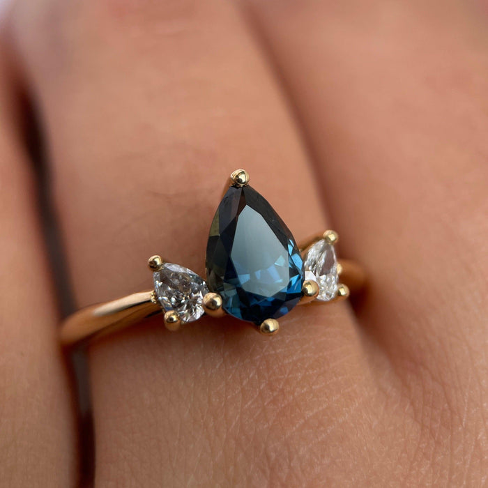 BLUE LOTUS II SAPPHIRE-Rings-Corkysaintclair Melbourne