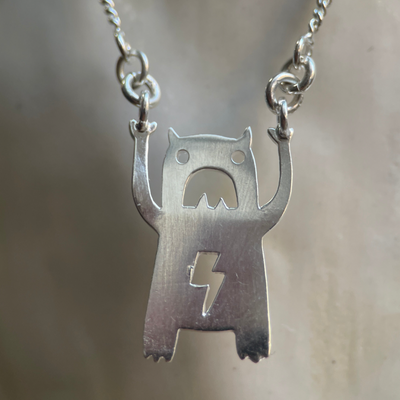 CARRY MONSTER SILVER-Necklaces-Corkysaintclair Melbourne
