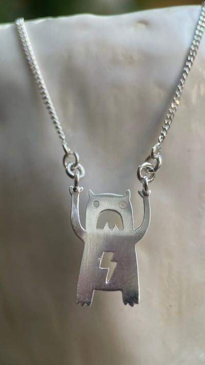 CARRY MONSTER SILVER-Necklaces-Corkysaintclair Melbourne