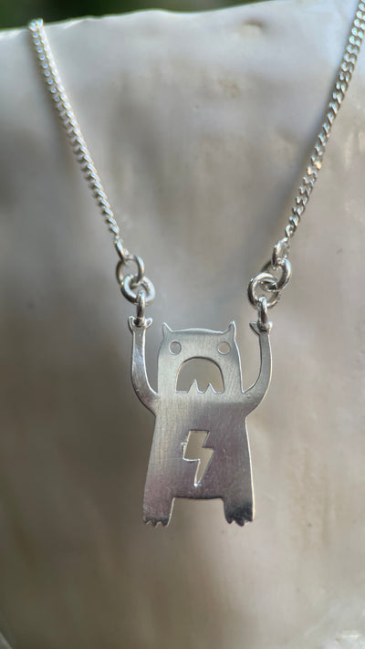 CARRY MONSTER SILVER-Necklaces-Corkysaintclair Melbourne