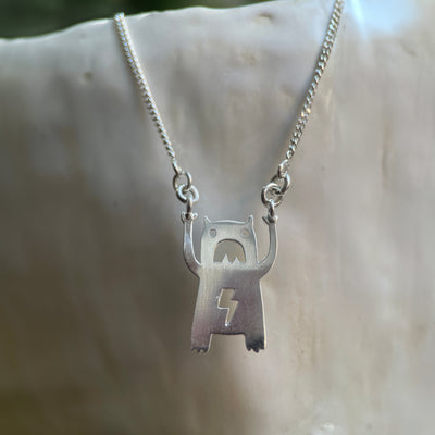 CARRY MONSTER SILVER-Necklaces-Corkysaintclair Melbourne