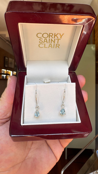 GAIUS I AQUAMARINE-Earrings-Corkysaintclair Melbourne