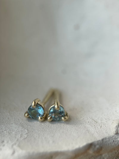 GEM CLUB STUD XXVI AQUAMARINE-Earrings-Corkysaintclair Melbourne