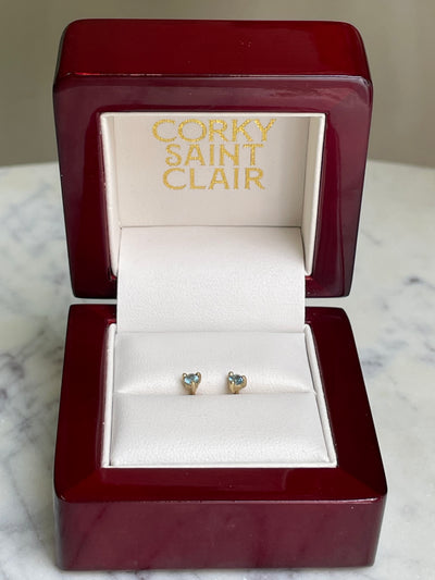 GEM CLUB STUD XXVI AQUAMARINE-Earrings-Corkysaintclair Melbourne