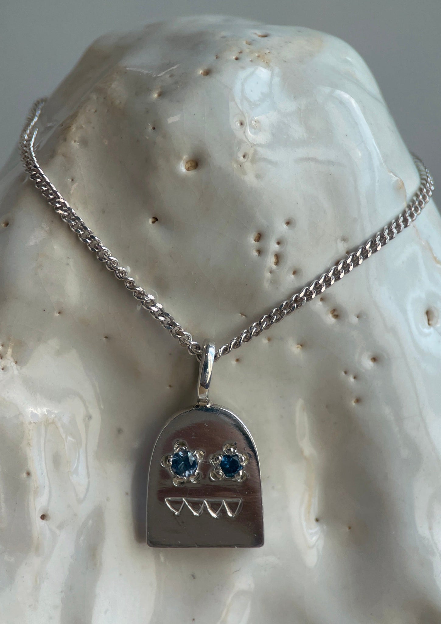 GHOSTIE PENDANT BLUE SAPPHIRE-Necklaces-Corkysaintclair Melbourne
