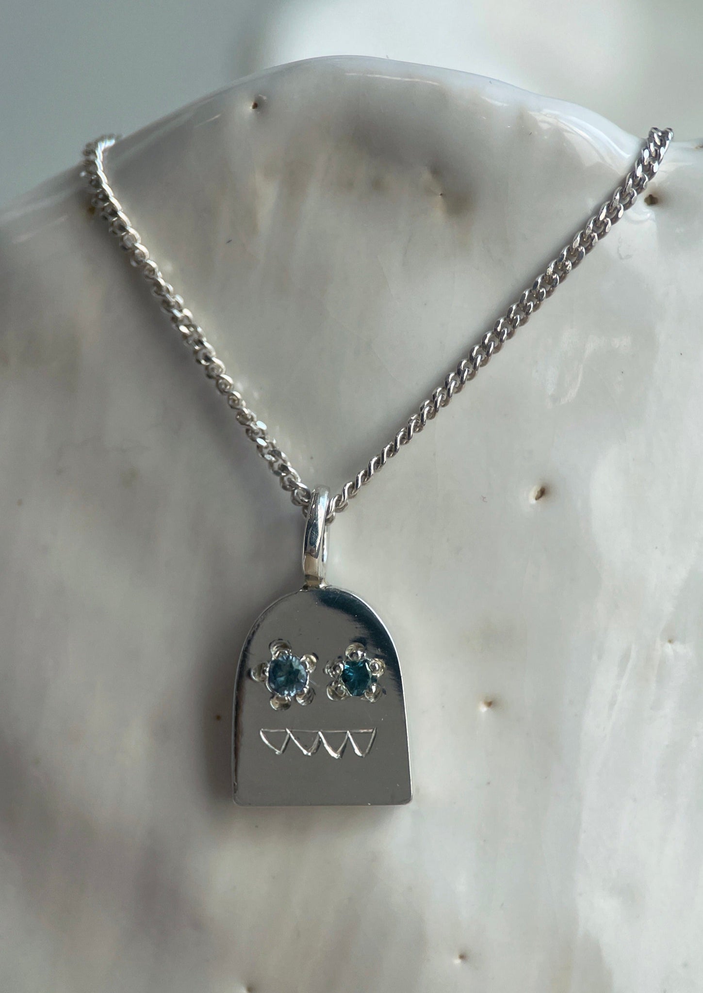 GHOSTIE PENDANT BLUE SAPPHIRE-Necklaces-Corkysaintclair Melbourne