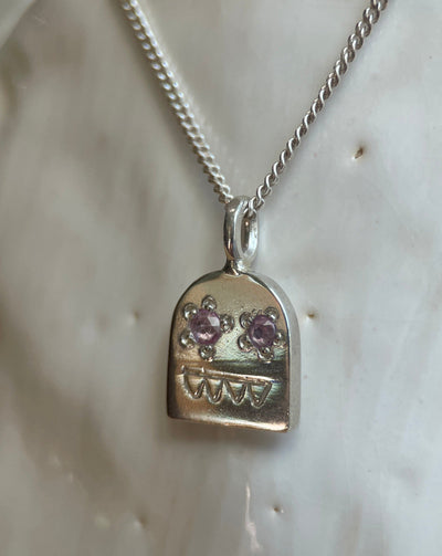 GHOSTIE PENDANT PINK SAPPHIRE-Necklaces-Corkysaintclair Melbourne