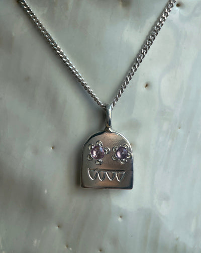 GHOSTIE PENDANT PINK SAPPHIRE-Necklaces-Corkysaintclair Melbourne