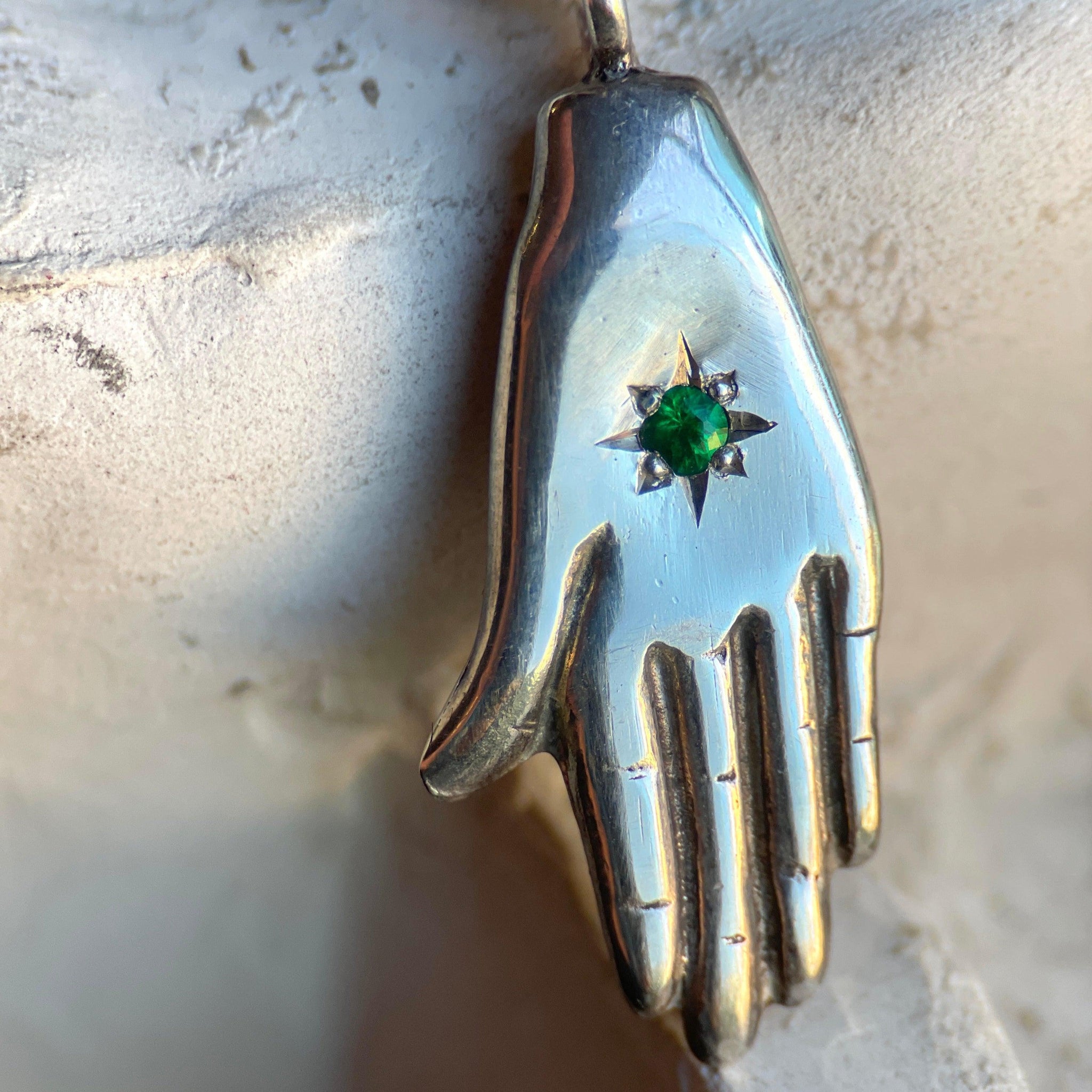 HAND OF DESTINY XI EMERALD-Necklaces-Corkysaintclair Melbourne