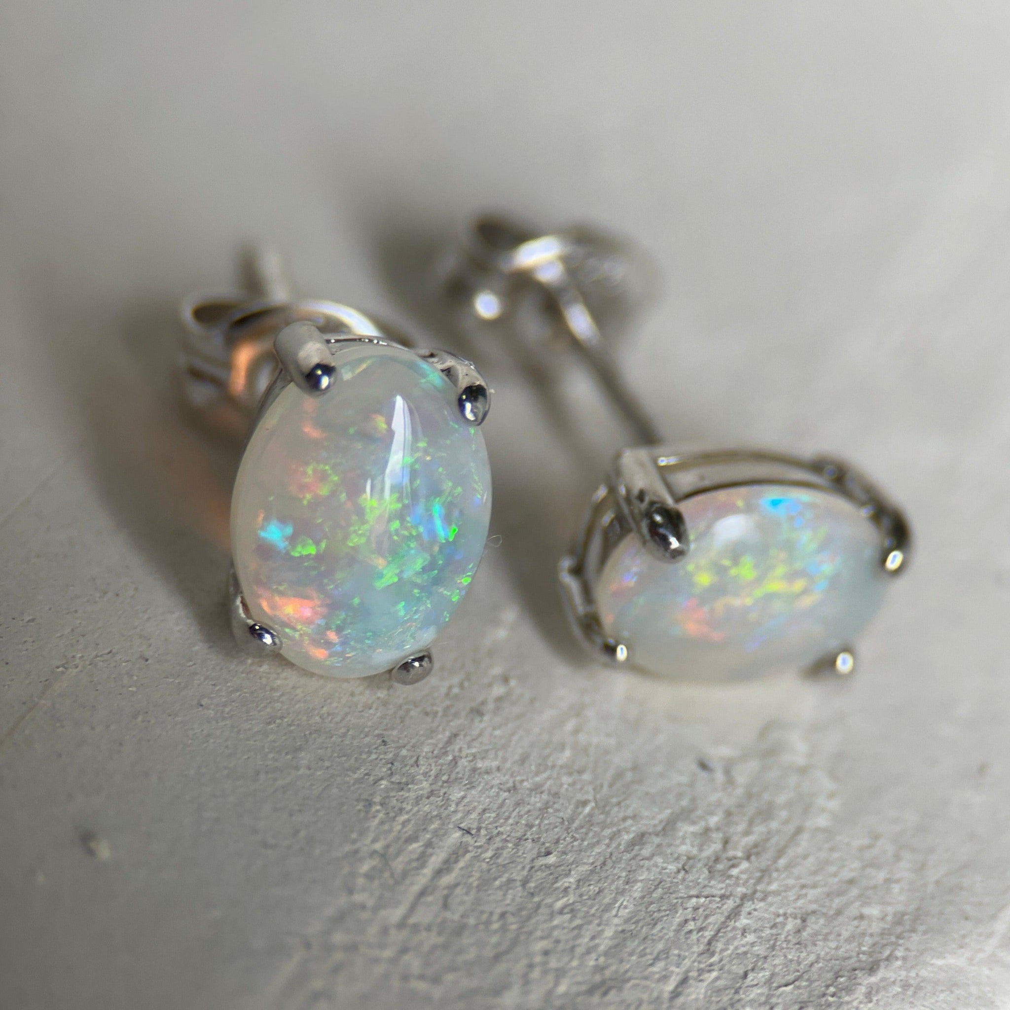 JUNO II OPAL SILVER-Earrings-Corkysaintclair Melbourne