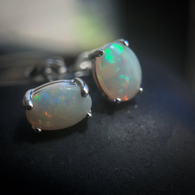 JUNO II OPAL SILVER-Earrings-Corkysaintclair Melbourne