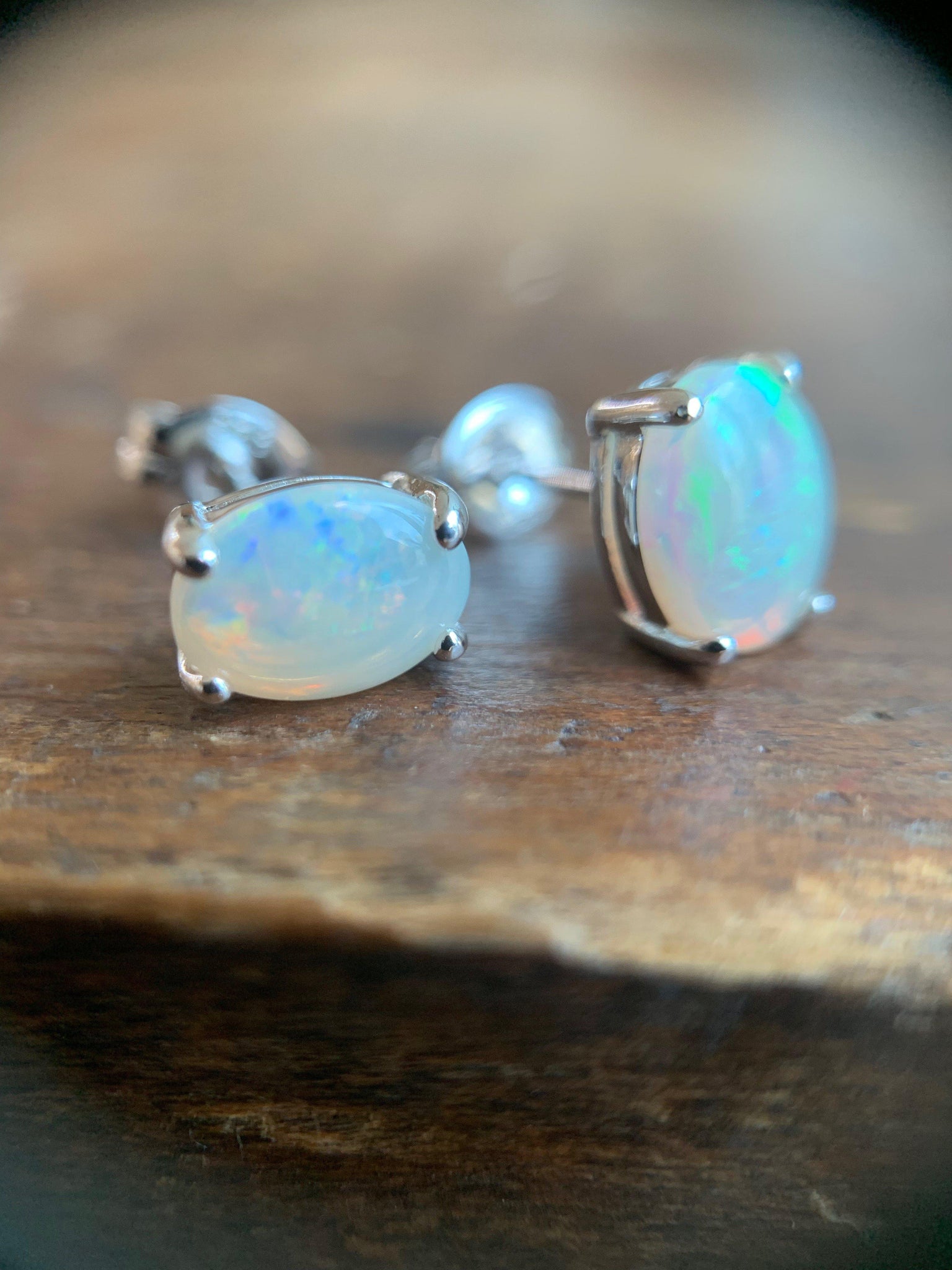 JUNO II OPAL SILVER-Earrings-Corkysaintclair Melbourne