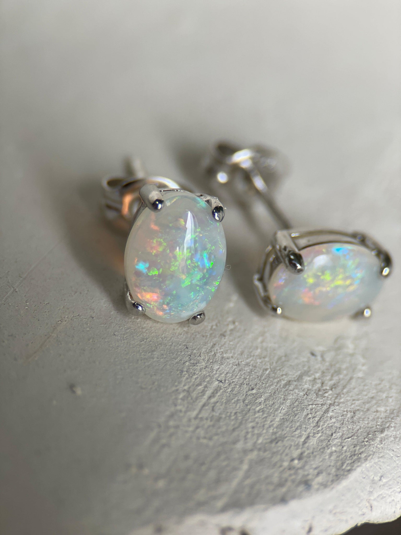 JUNO II OPAL SILVER-Earrings-Corkysaintclair Melbourne