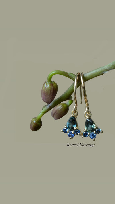 KESTREL I SAPPHIRE-Earrings-Corkysaintclair Melbourne