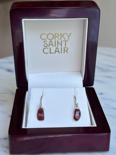 LUNA XX GARNET-Earrings-Corkysaintclair Melbourne