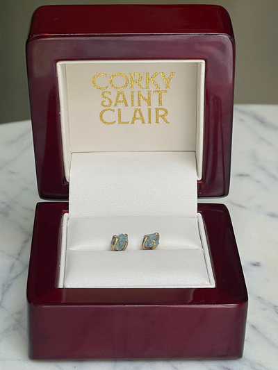 LUNA XXXVII AQUAMARINE-Earrings-Corkysaintclair Melbourne