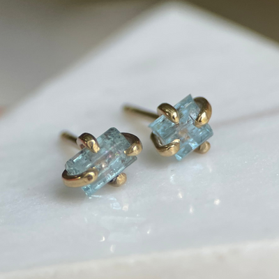 LUNA XXXVII AQUAMARINE-Earrings-Corkysaintclair Melbourne
