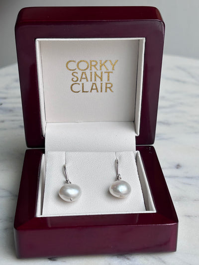 NIMBUS V PEARL SILVER-Earrings-Corkysaintclair Melbourne