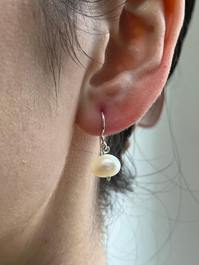 NIMBUS V PEARL SILVER-Earrings-Corkysaintclair Melbourne