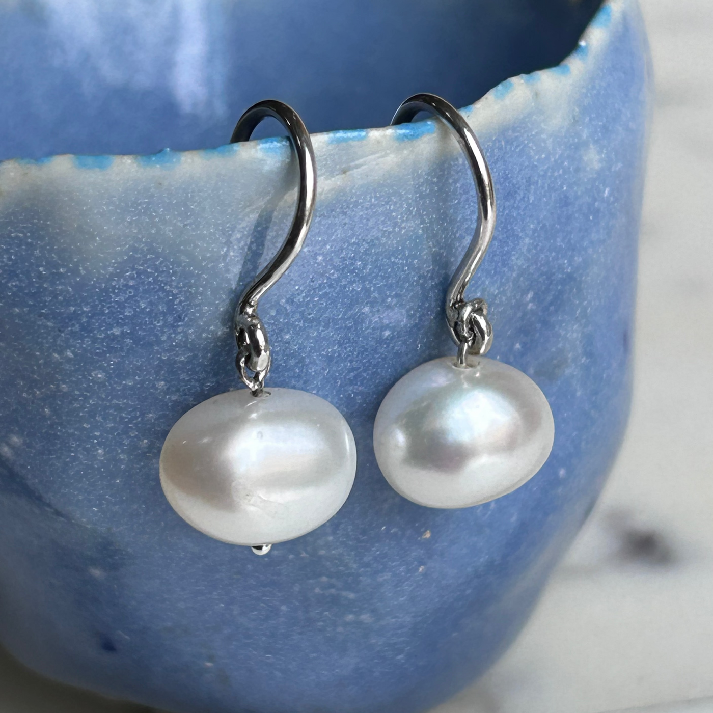 NIMBUS V PEARL SILVER-Earrings-Corkysaintclair Melbourne
