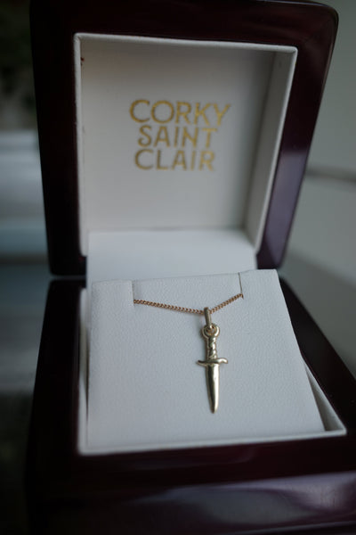 SOLID GOLD DAGGER-Necklaces-Corkysaintclair Melbourne