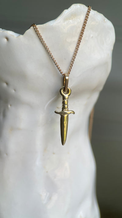 SOLID GOLD DAGGER-Necklaces-Corkysaintclair Melbourne