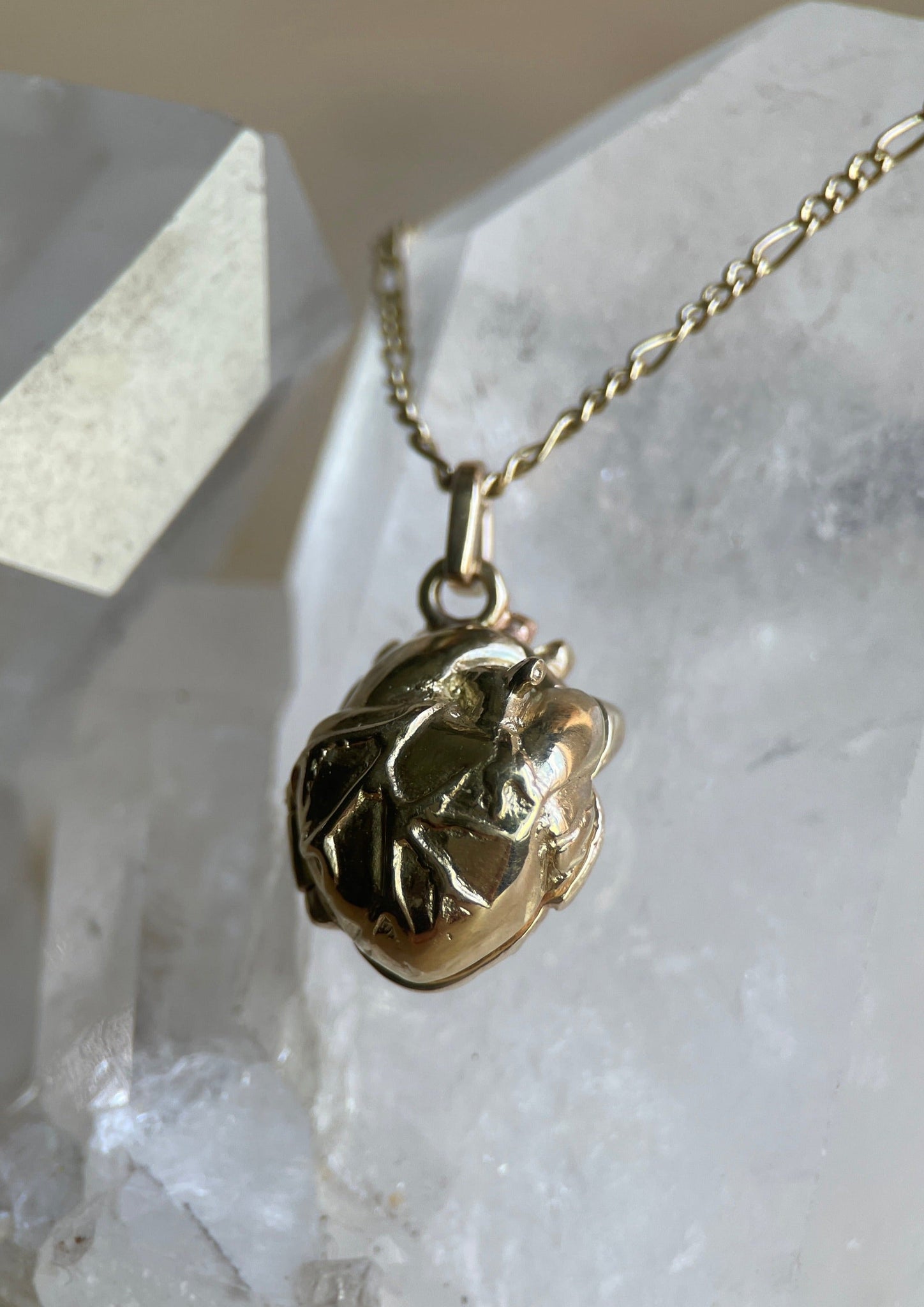SOLID GOLD HEART LOCKET - DIAMOND-Necklaces-Corkysaintclair Melbourne