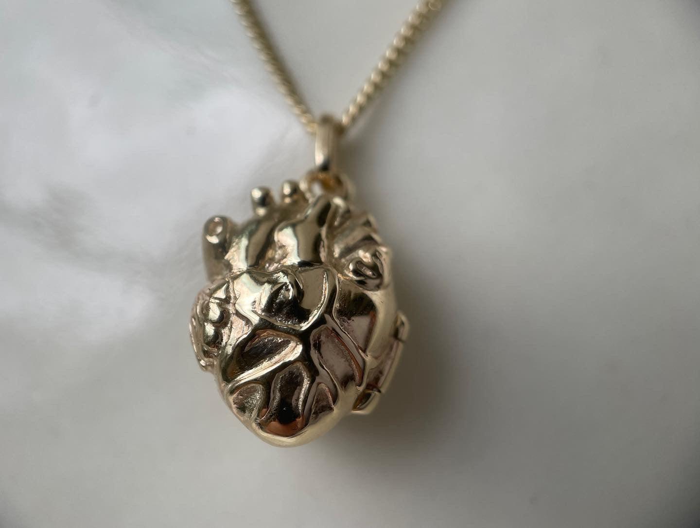 SOLID GOLD HEART LOCKET - DIAMOND-Necklaces-Corkysaintclair Melbourne