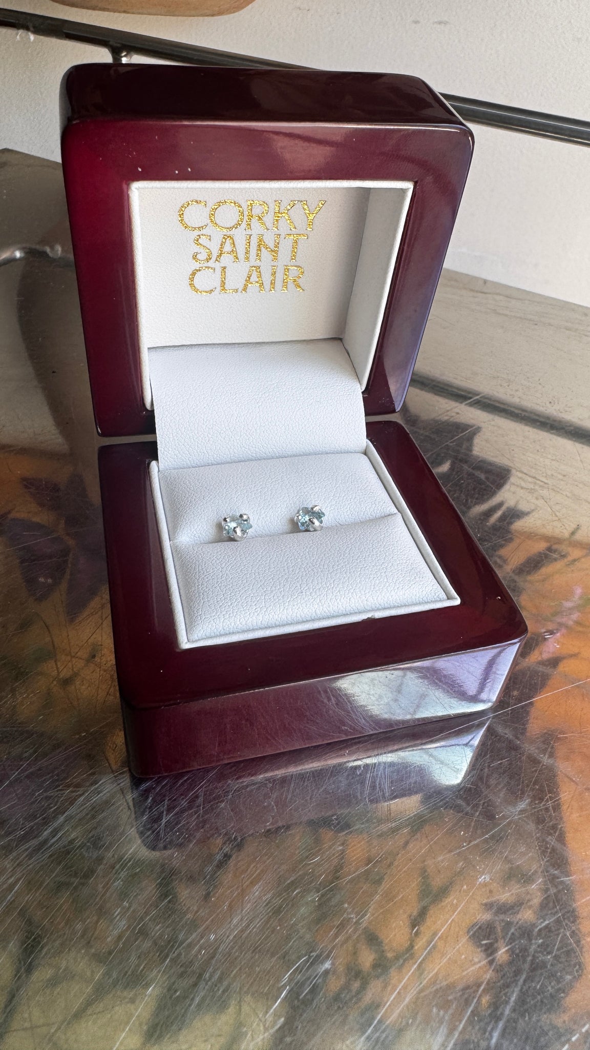 TRILLIUM I AQUAMARINE-Earrings-Corkysaintclair Melbourne