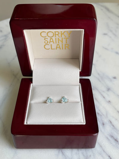 TRILLIUM III AQUAMARINE-Earrings-Corkysaintclair Melbourne