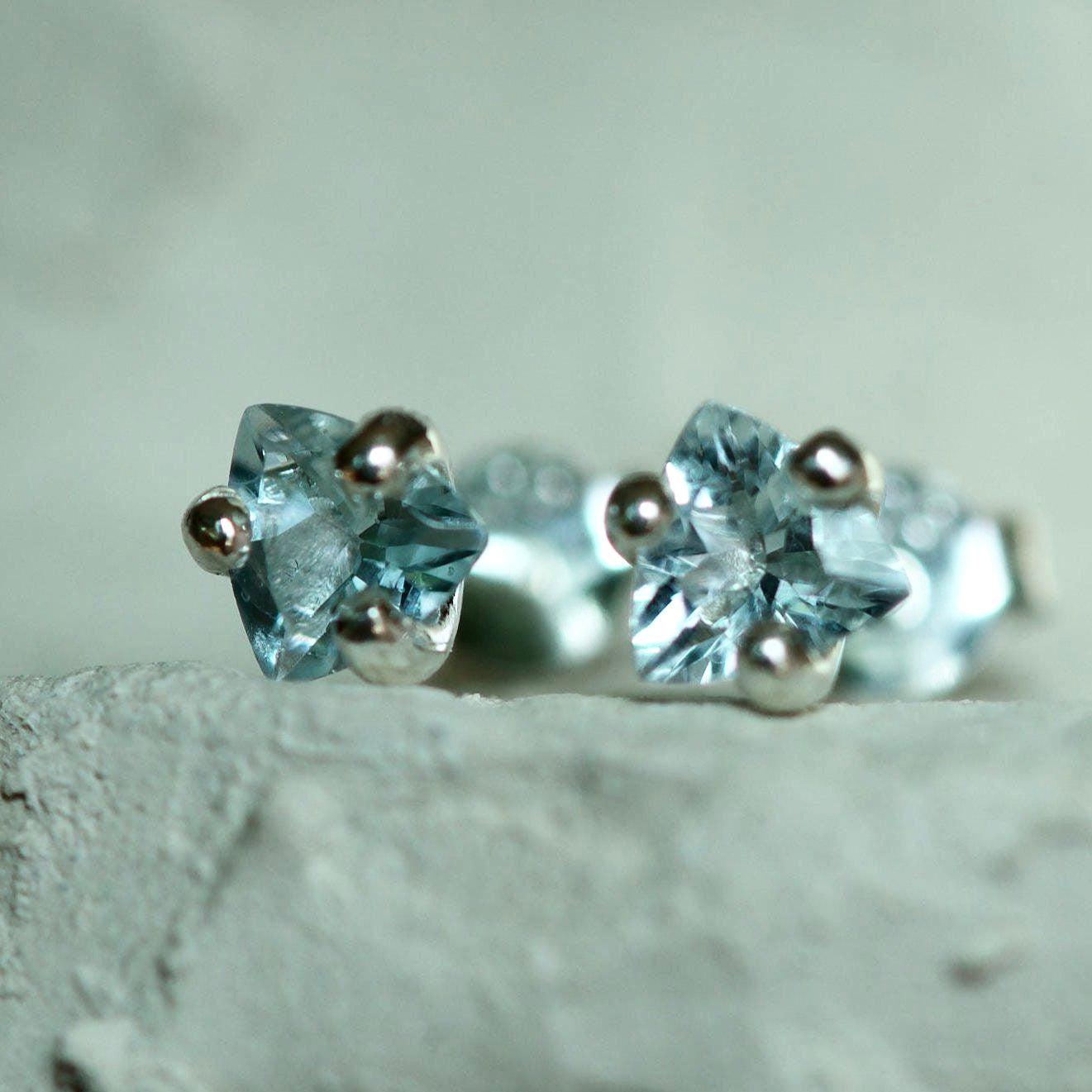 TRILLIUM III AQUAMARINE-Earrings-Corkysaintclair Melbourne
