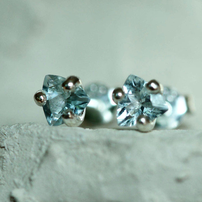 TRILLIUM III AQUAMARINE-Earrings-Corkysaintclair Melbourne