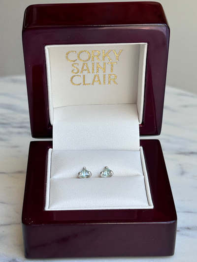 TRILLIUM IV AQUAMARINE-Earrings-Corkysaintclair Melbourne