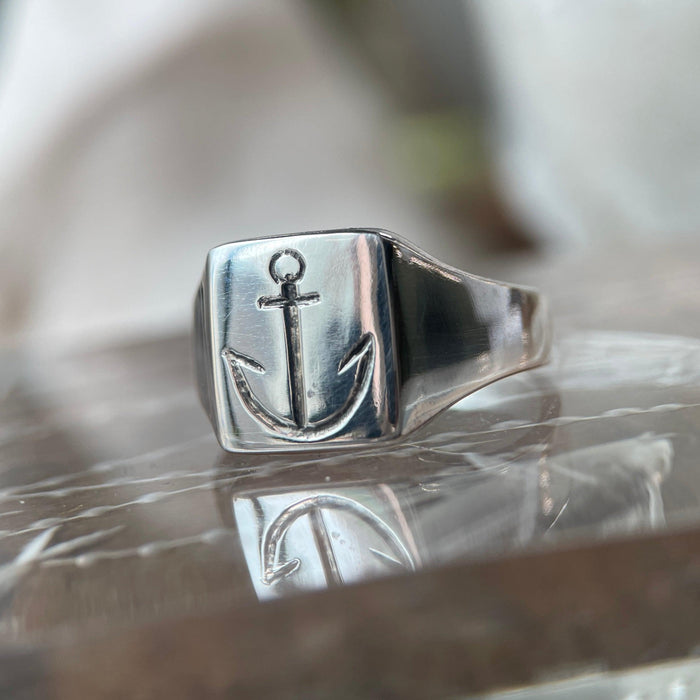ANCHOR SIGNET RING-Accessories-Corkysaintclair Melbourne