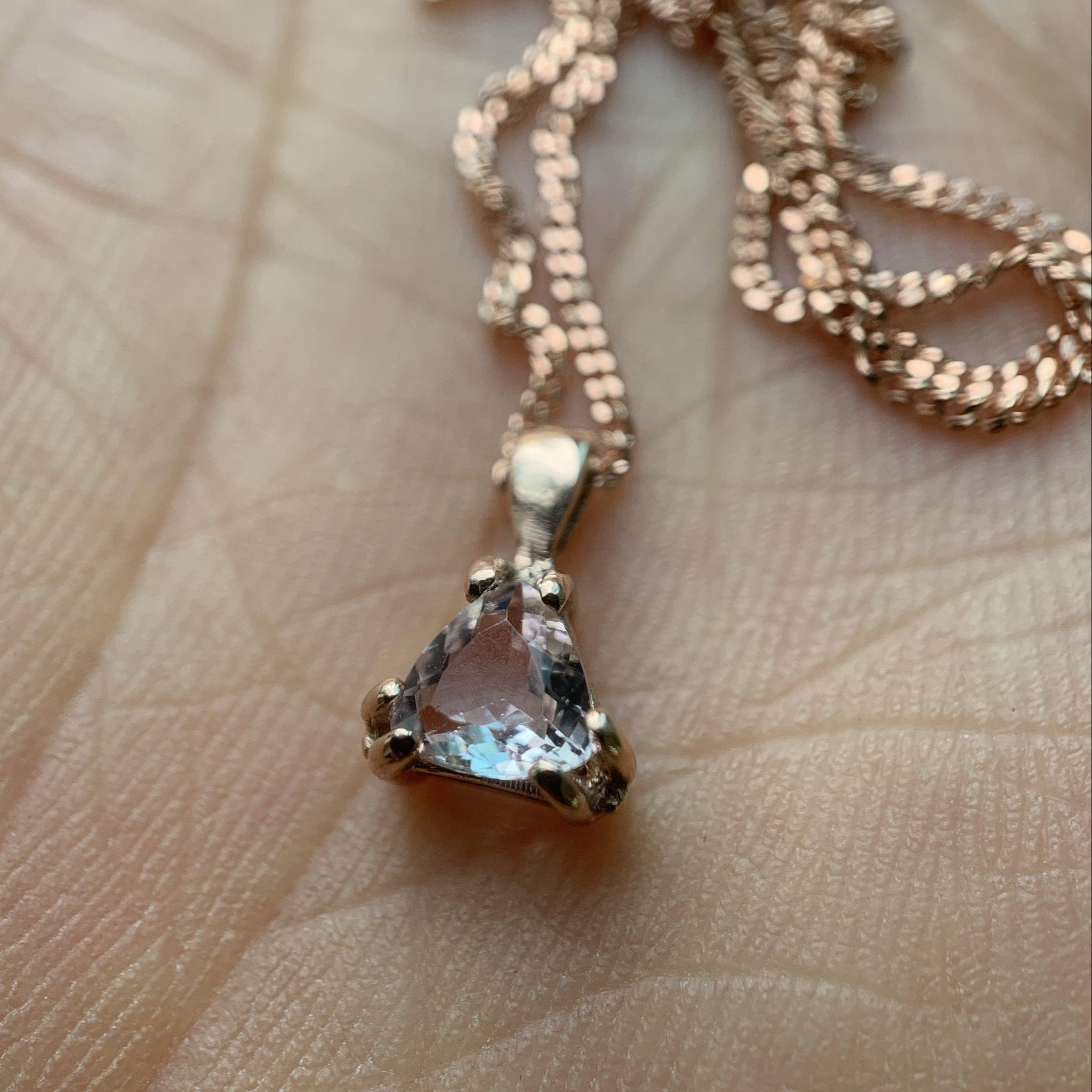 ROSE GOLD MORGANITE TRILLIONAIRE PENDANT-Necklaces-Corkysaintclair Melbourne