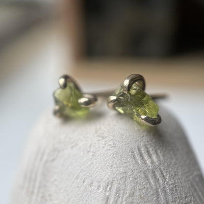 ROUGH PERIDOT STUDS-Earrings-Corkysaintclair Melbourne