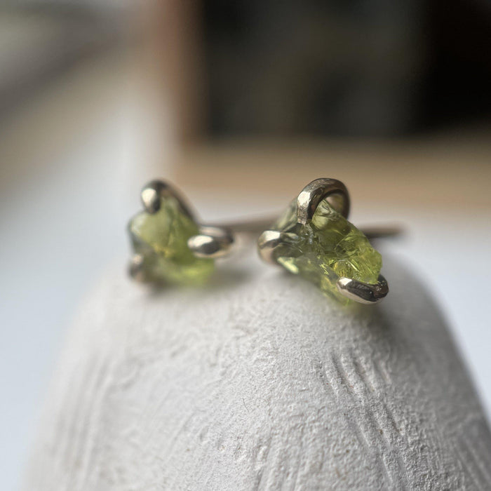 ROUGH PERIDOT STUDS-Earrings-Corkysaintclair Melbourne