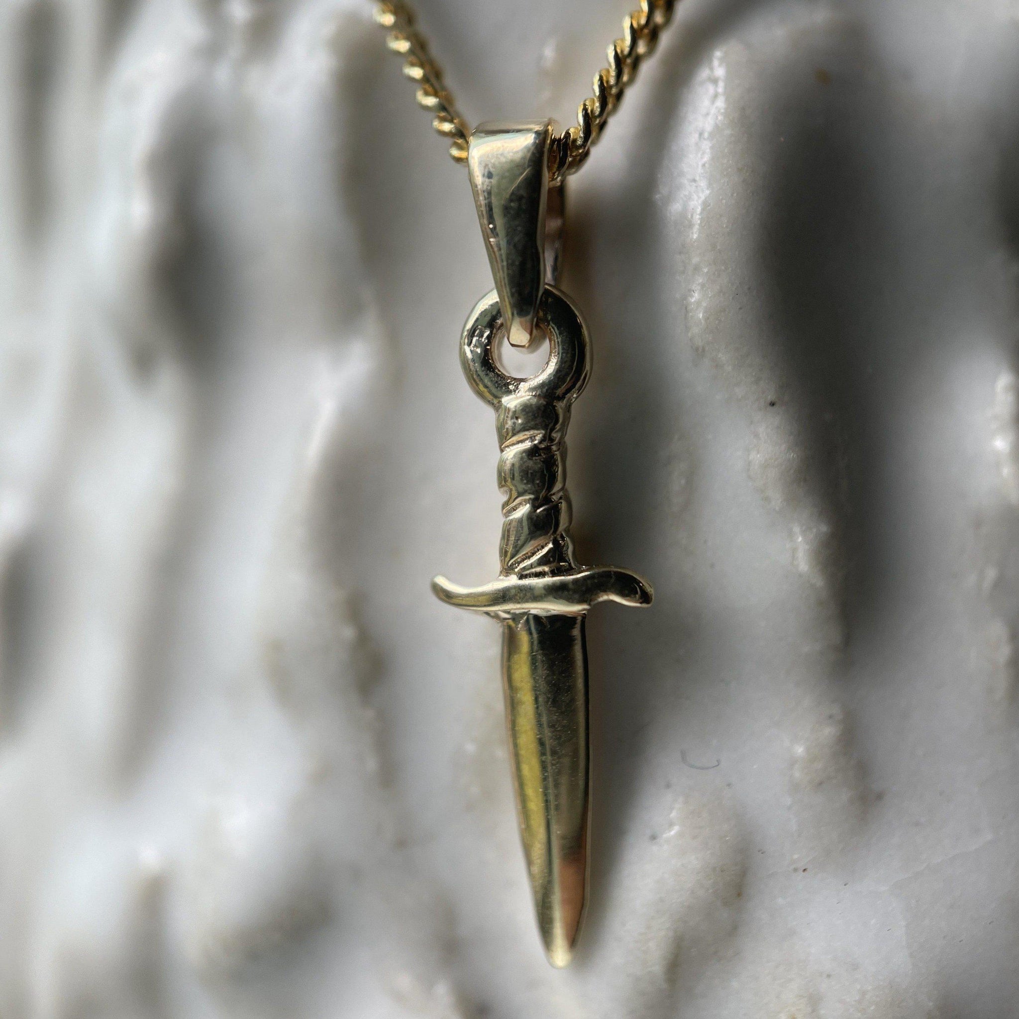 SOLID GOLD DAGGER-Necklaces-Corkysaintclair Melbourne