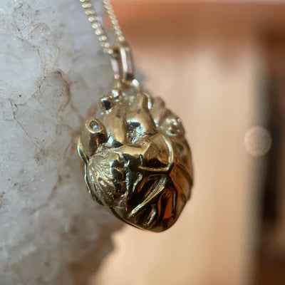 SOLID GOLD HEART LOCKET-Necklaces-Corkysaintclair Melbourne