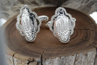 Sterling Silver Forest Scene Cufflink-Accessories-Corkysaintclair Melbourne