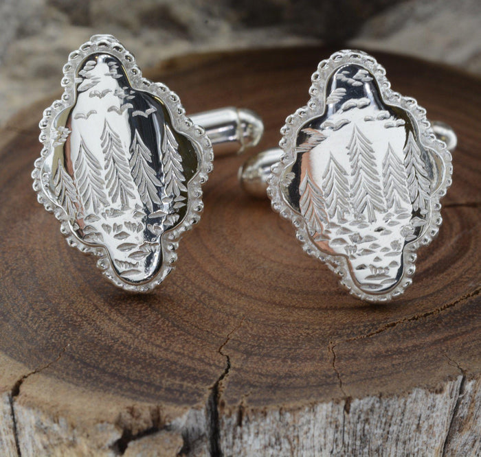 Sterling Silver Forest Scene Cufflink-Accessories-Corkysaintclair Melbourne