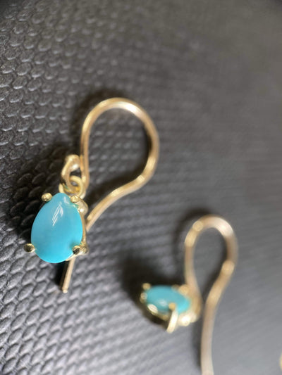 Turquoise Pear Cut Earrings-Accessories-Corkysaintclair Melbourne