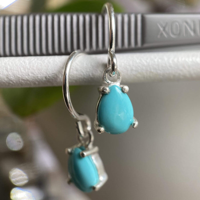 Turquoise Pear Cut Earrings-Accessories-Corkysaintclair Melbourne
